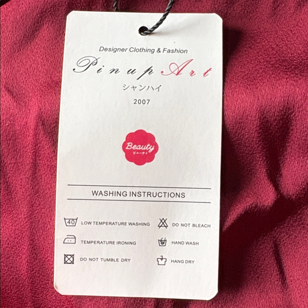 NWT Silk Pin Up Art Burgundy Sexy Wrap Formal Cocktail Maxi Dress Size Large - Picture 11 of 14
